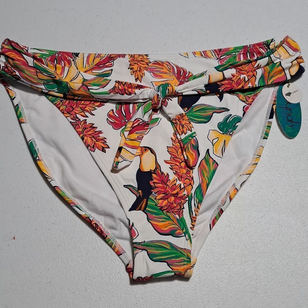 Mynah tropical high rise cheeky swim bottoms size XL NWT